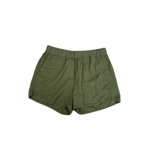 Madewell Pants - Madewell Burch Leaf Pull On Short Women XS Green Elastic Waist High Rise Pockets